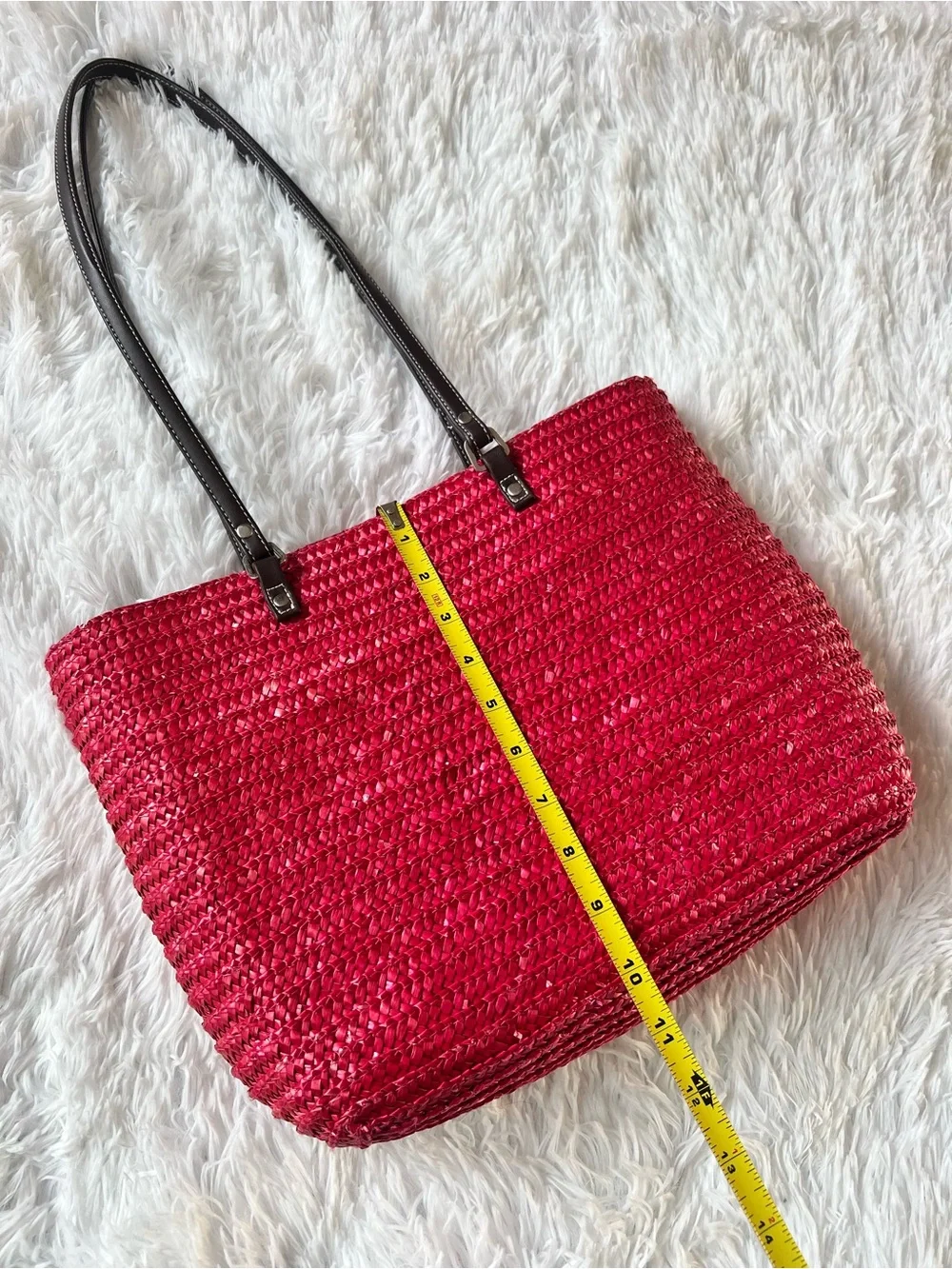 Pink Woven Tote Bag